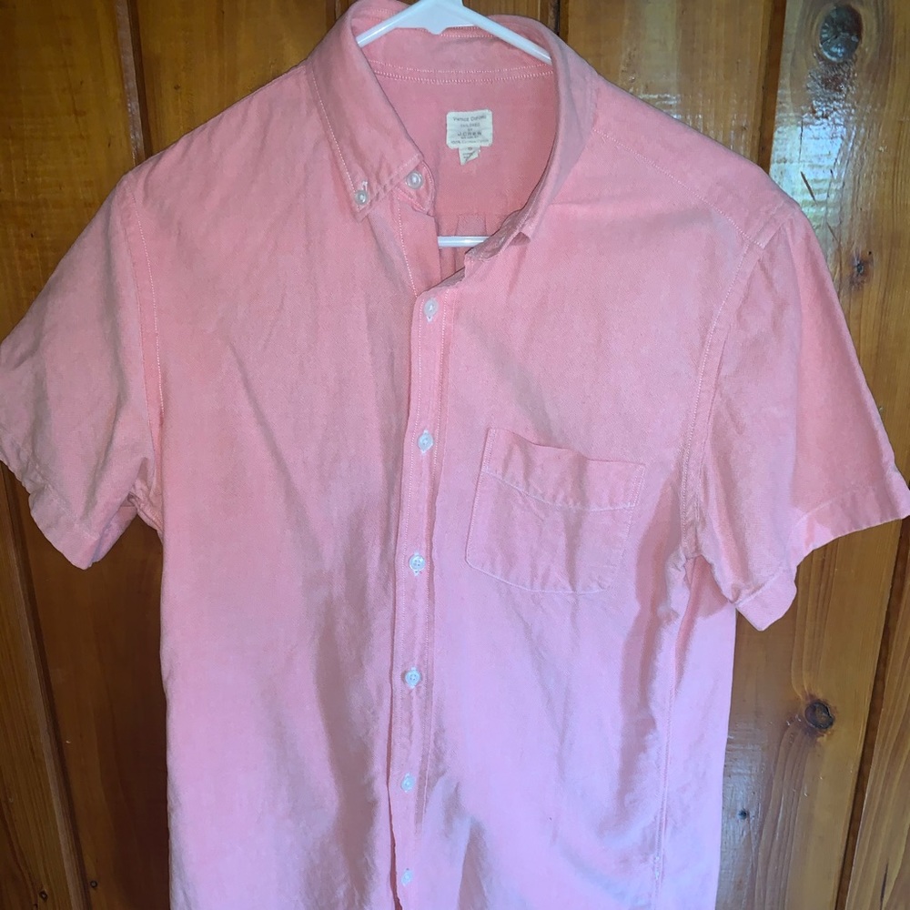J Crew Pink Vintage Oxford Short Sleeve size S
